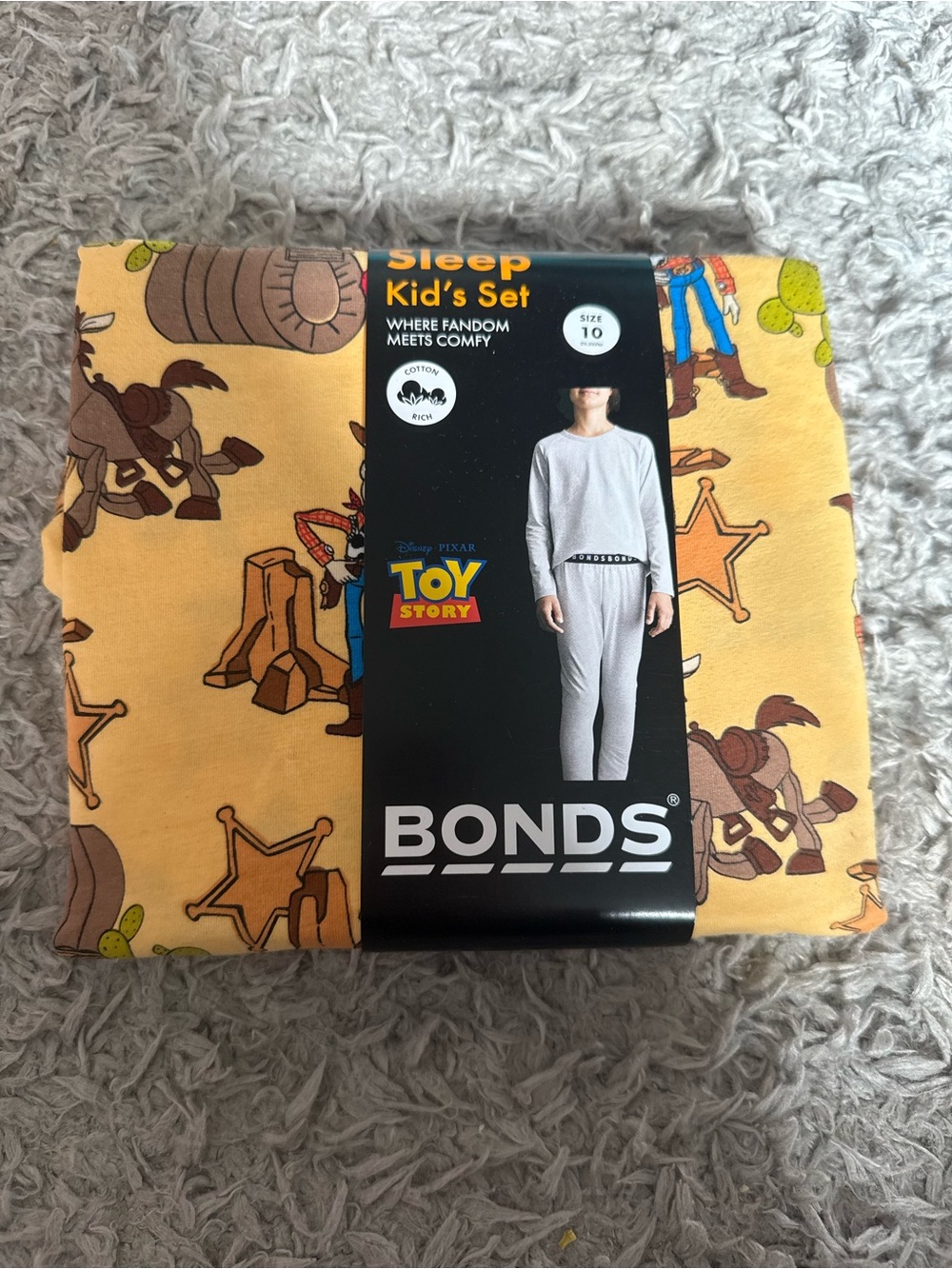 Bonds Toy Story Kids Pajama Set - Yellow with Brown Print